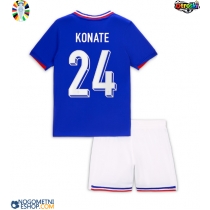 Otroški Nogometni dresi Francija Ibrahima Konate #24 Domači EP 2024 Kratek Rokav (+ Kratke hlače)